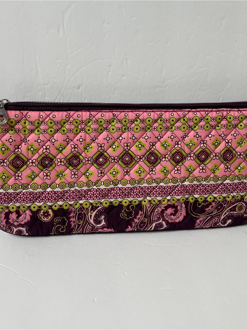 Hot Stuff Quilted Cosmetic Pouch - Pink & Purple Paisley - Picture 7 of 9
